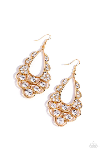 Majestic Masquerade - Gold Earrings