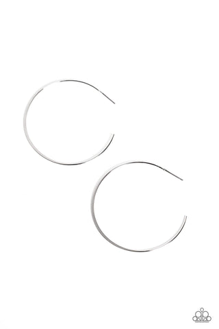 Seize the Sheen - Silver Hoop Earrings