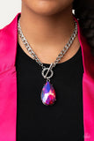 Edgy Exaggeration - Pink Necklace