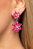 Transparent Talent - Pink Clip-on Earrings