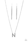 Leave Your Initials - Silver - N Necklace