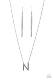 Leave Your Initials - Silver - N Necklace