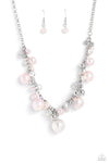 Scratched Shimmer - Pink Necklace