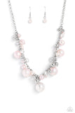 Scratched Shimmer - Pink Necklace