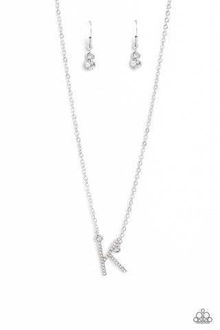 INITIALLY Yours - K - White Necklace