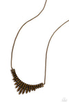 Dramatic Diadem - Brass Necklace