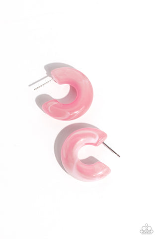 Acrylic Acclaim - Pink Hoop Earrings