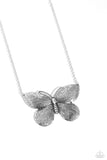 DRAWN to the Wind - Silver Butterfly Necklace