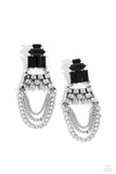 Dangling Art Deco - Black Earrings