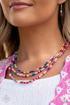 Multicolored Mashup - Gold Necklace