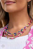 Multicolored Mashup - Gold Necklace