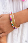 Multicolored Medley - Gold Bracelet