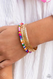 Multicolored Medley - Gold Bracelet