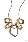 Gleaming Gala - Brass Necklace