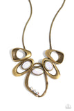 Gleaming Gala - Brass Necklace