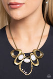 Gleaming Gala - Brass Necklace