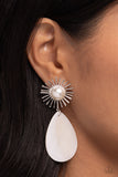 Sunburst Sophistication - White Earrings