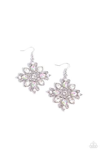 Fancy-Free Florals - White Earrings