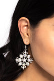 Fancy-Free Florals - White Earrings