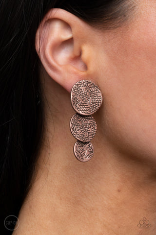 Ancient Antiquity - Copper Clip-on Earrings