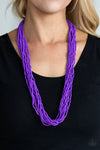 Congo Colada - Purple Seed Bead Necklace