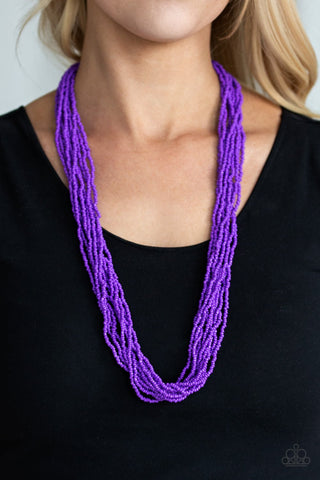 Congo Colada - Purple Seed Bead Necklace