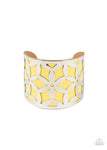 Garden Fiesta - Yellow Cuff Bracelet