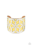 Garden Fiesta - Yellow Cuff Bracelet