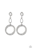 On The Glamour Scene - White Post Earrings