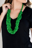 Tahiti Tropic Green Wooden Necklace