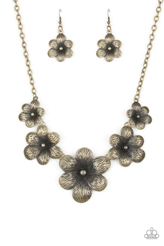 Secret Garden Brass Flower Necklace